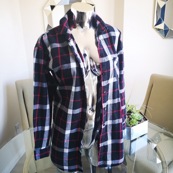 Lasenza Flannel Button Up Sleep Shirt - Picture 2 of 6
